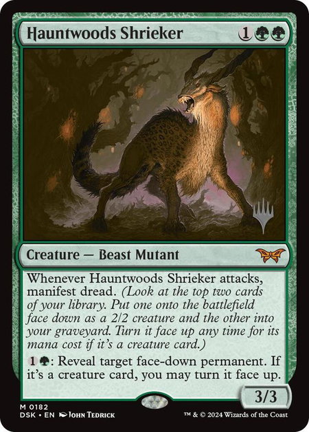 Hauntwoods Shrieker - Promo Pack: Duskmourn: House of Horror Magic: The Gathering trading card