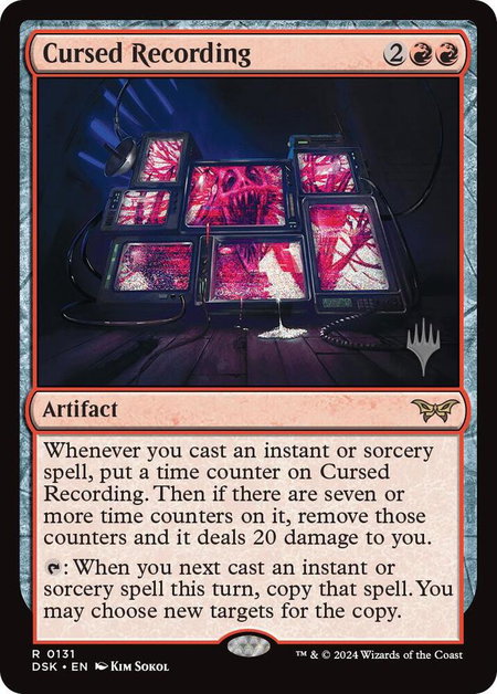 Cursed Recording (0131) - Promo Pack: Duskmourn: House of Horror Magic: The Gathering trading card
