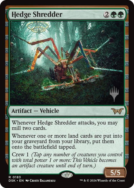 Hedge Shredder - Promo Pack: Duskmourn: House of Horror Magic: The Gathering trading card