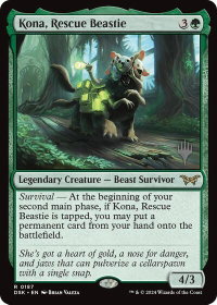Kona, Rescue Beastie (0187) - Promo Pack: Duskmourn: House of Horror (PPDSK) #187p - Rare Magic: The Gathering Trading Card