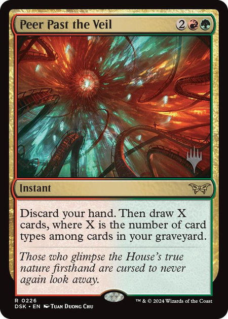 Peer Past the Veil trading card from Promo Pack: Duskmourn: House of Horror Peer Past the Veil - Promo Pack: Duskmourn: House of Horror Magic: The Gathering trading card