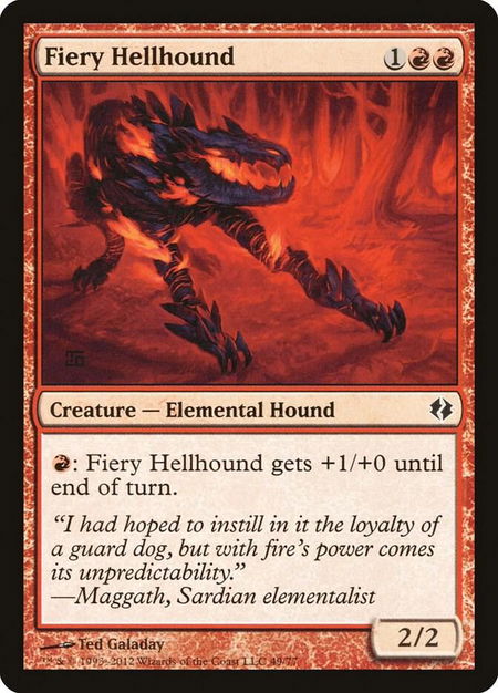 Fiery Hellhound - Duel Decks: Venser vs. Koth Magic: The Gathering trading card