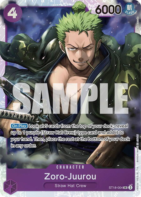 Zoro-Juurou (ST18-004) - Starter Deck 18: PURPLE Monkey.D.Luffy One Piece trading card