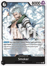 Smoker (ST19-001) - Starter Deck 19: BLACK Smoker (ST-19) #ST19-001 - Common One Piece Trading Card