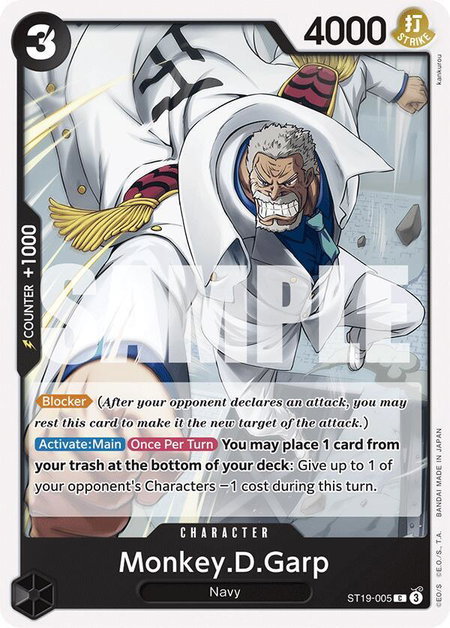 Monkey.D.Garp - Starter Deck 19: BLACK Smoker One Piece trading card