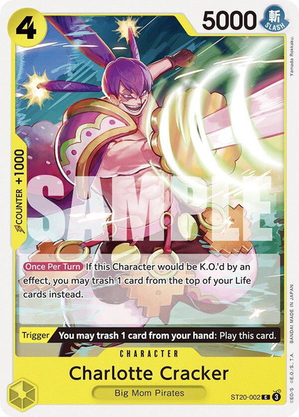 Charlotte Cracker trading card from Starter Deck 20: YELLOW Charlotte Katakuri Charlotte Cracker - Starter Deck 20: YELLOW Charlotte Katakuri One Piece trading card