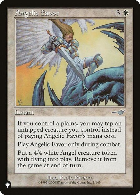 Angelic Favor - The List Reprints Magic: The Gathering trading card