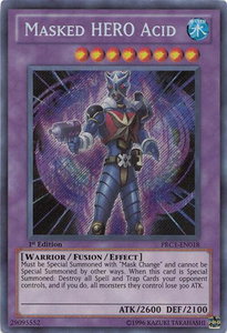 Masked HERO Acid - 2012 Premium Collection Tin (PRC1) #PRC1-EN018 - Secret Rare YuGiOh Trading Card