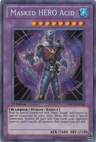 Masked HERO Acid trading card from 2012 Premium Collection Tin Masked HERO Acid - 2012 Premium Collection Tin YuGiOh trading card
