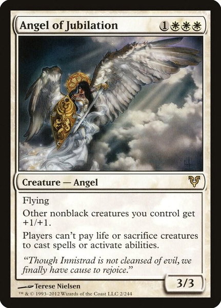 Angel of Jubilation trading card from Avacyn Restored Angel of Jubilation - Avacyn Restored Magic: The Gathering trading card