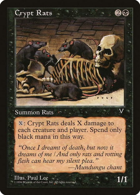 Crypt Rats - Visions Magic: The Gathering trading card