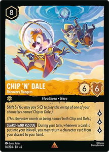 Chip 'n' Dale - Recovery Rangers - Azurite Sea (6) #14/204 - Rare Disney Lorcana Trading Card