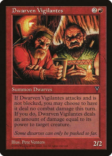 Dwarven Vigilantes - Visions Magic: The Gathering trading card