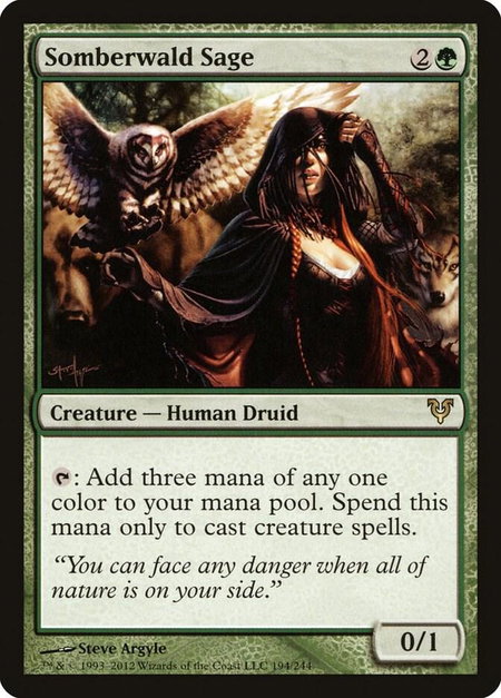 Somberwald Sage trading card from Avacyn Restored Somberwald Sage - Avacyn Restored Magic: The Gathering trading card