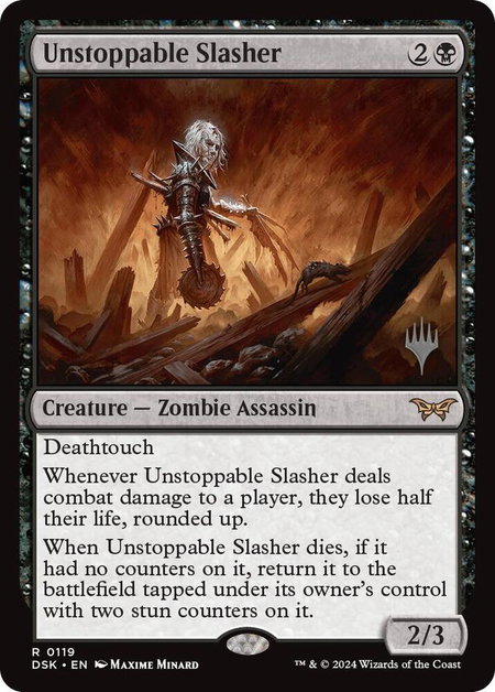 Unstoppable Slasher (0119) - Promo Pack: Duskmourn: House of Horror Magic: The Gathering trading card