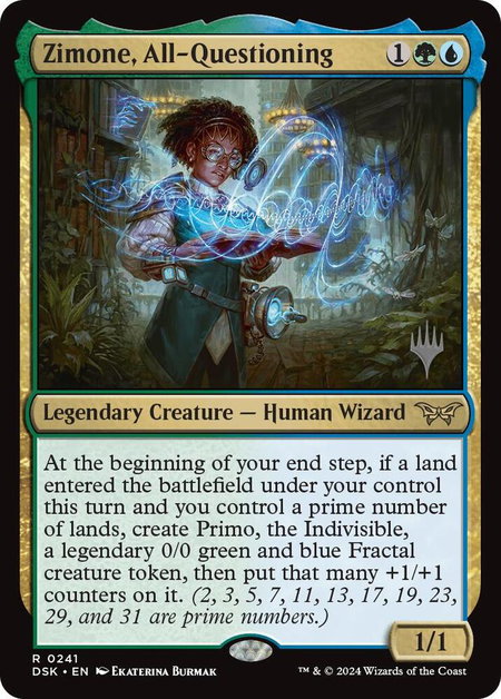 Zimone, All-Questioning - Promo Pack: Duskmourn: House of Horror Magic: The Gathering trading card