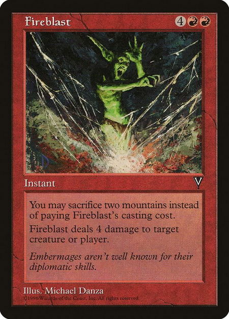 Fireblast - Visions Magic: The Gathering trading card