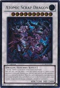 Atomic Scrap Dragon (UTR) trading card from Storm of Ragnarok Atomic Scrap Dragon (UTR) - Storm of Ragnarok YuGiOh trading card