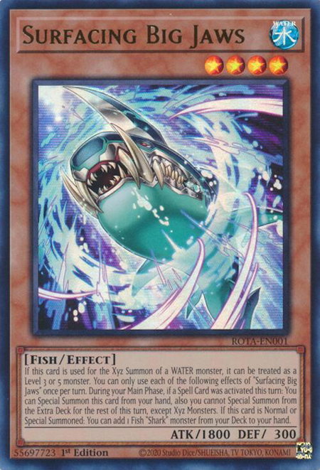 Surfacing Big Jaws trading card from Rage of the Abyss Surfacing Big Jaws - Rage of the Abyss YuGiOh trading card