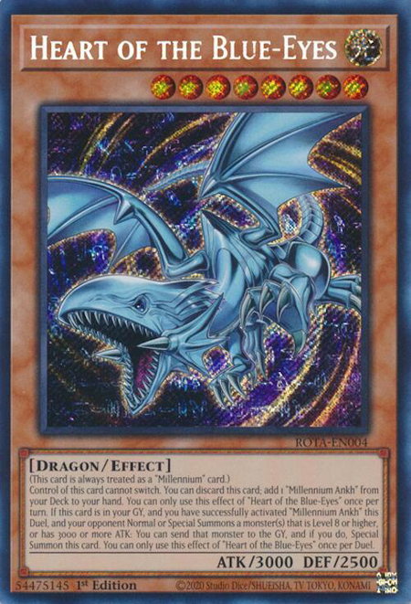 Heart of the Blue-Eyes trading card from Rage of the Abyss Heart of the Blue-Eyes - Rage of the Abyss YuGiOh trading card