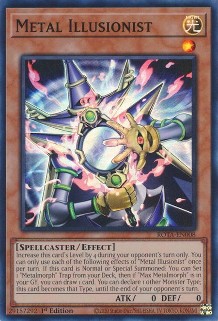 Metal Illusionist trading card from Rage of the Abyss Metal Illusionist - Rage of the Abyss YuGiOh trading card