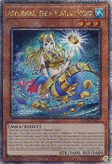 Abyssrhine, the Atlantean Spirit (Quarter Century Secret Rare) - Rage of the Abyss YuGiOh trading card