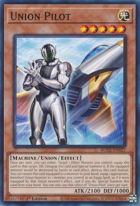 Union Pilot trading card from Rage of the Abyss Union Pilot - Rage of the Abyss YuGiOh trading card