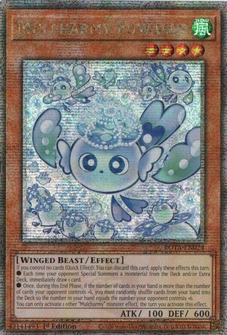 Mulcharmy Fuwalos (Quarter Century Secret Rare) trading card from Rage of the Abyss Mulcharmy Fuwalos (Quarter Century Secret Rare) - Rage of the Abyss YuGiOh trading card
