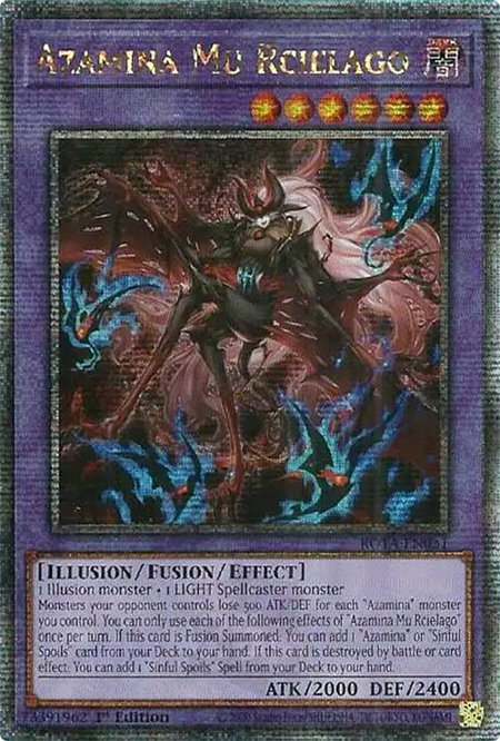 Azamina Mu Rcielago (Quarter Century Secret Rare) trading card from Rage of the Abyss Azamina Mu Rcielago (Quarter Century Secret Rare) - Rage of the Abyss YuGiOh trading card