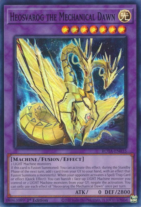 Heosvarog the Mechanical Dawn trading card from Rage of the Abyss Heosvarog the Mechanical Dawn - Rage of the Abyss YuGiOh trading card