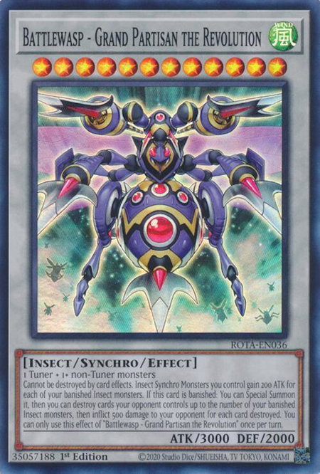 Battlewasp - Grand Partisan the Revolution trading card from Rage of the Abyss Battlewasp - Grand Partisan the Revolution - Rage of the Abyss YuGiOh trading card