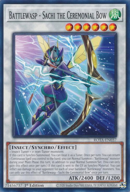 Battlewasp - Sachi the Ceremonial Bow - Rage of the Abyss YuGiOh trading card