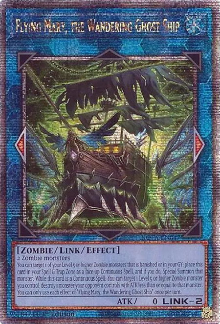 Flying Mary, the Wandering Ghost Ship (Quarter Century Secret Rare) trading card from Rage of the Abyss Flying Mary, the Wandering Ghost Ship (Quarter Century Secret Rare) - Rage of the Abyss YuGiOh trading card