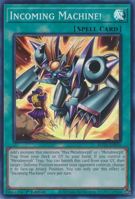 Incoming Machine! trading card from Rage of the Abyss Incoming Machine! - Rage of the Abyss YuGiOh trading card