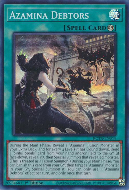 Azamina Debtors - Rage of the Abyss YuGiOh trading card