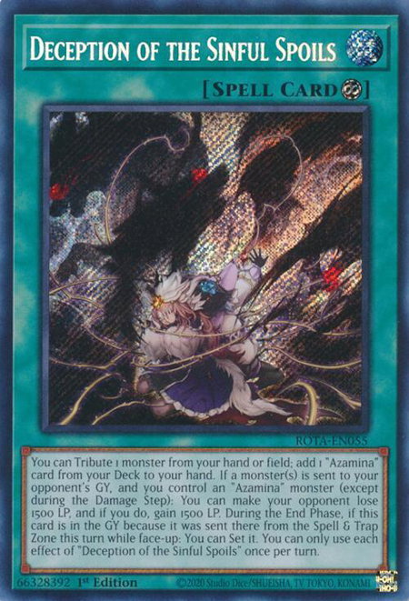 Deception of the Sinful Spoils trading card from Rage of the Abyss Deception of the Sinful Spoils - Rage of the Abyss YuGiOh trading card