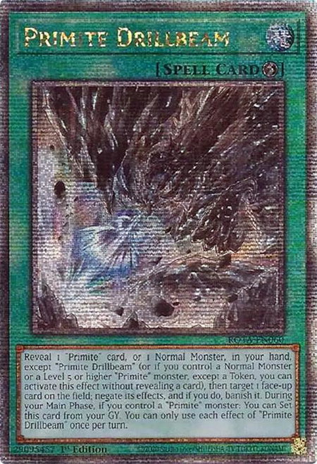 Primite Drillbeam (Quarter Century Secret Rare) - Rage of the Abyss YuGiOh trading card