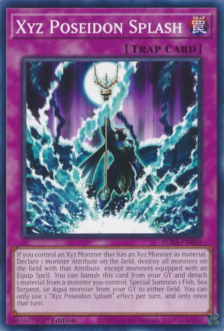 Xyz Poseidon Splash trading card from Rage of the Abyss Xyz Poseidon Splash - Rage of the Abyss YuGiOh trading card
