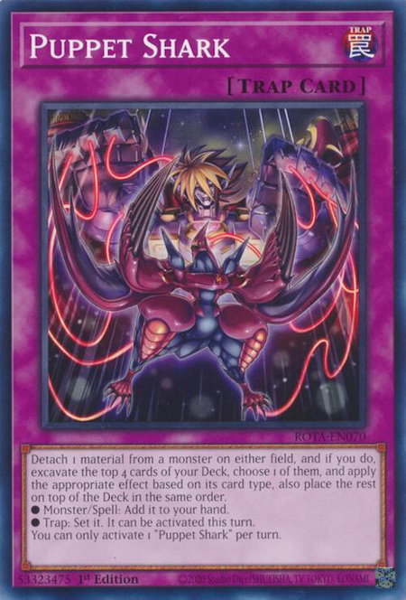 Puppet Shark trading card from Rage of the Abyss Puppet Shark - Rage of the Abyss YuGiOh trading card