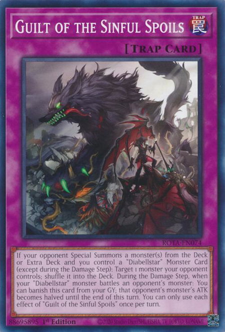 Guilt of the Sinful Spoils - Rage of the Abyss YuGiOh trading card