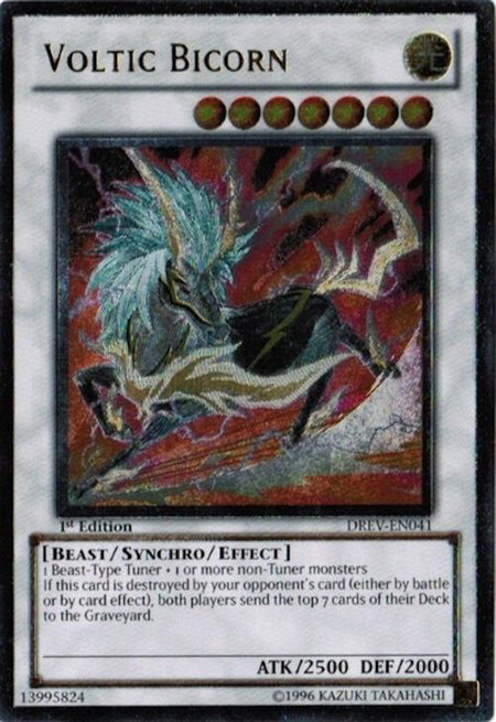 Voltic Bicorn (UTR) trading card from Duelist Revolution Voltic Bicorn (UTR) - Duelist Revolution YuGiOh trading card