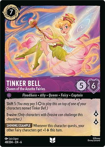 Tinker Bell - Queen of the Azurite Fairies - Azurite Sea (6) #48/204 - Uncommon Disney Lorcana Trading Card