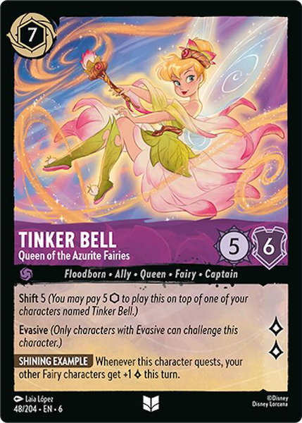 Tinker Bell - Queen of the Azurite Fairies - Azurite Sea Disney Lorcana trading card