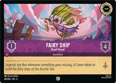 Fairy Ship - Royal Vessel - Azurite Sea (6) #68/204 - Common Disney Lorcana Trading Card