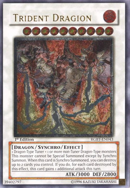Trident Dragion (UTR) trading card from Raging Battle Trident Dragion (UTR) - Raging Battle YuGiOh trading card