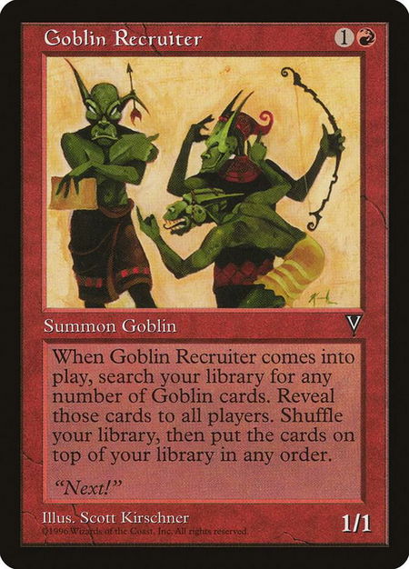 Goblin Recruiter - Visions Magic: The Gathering trading card