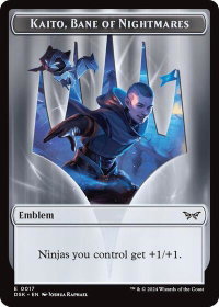 Emblem - Kaito, Bane of Nightmares // Manifest Double-Sided Token - Duskmourn: House of Horror (DSK) #17 // 18 - Token Magic: The Gathering Trading Card