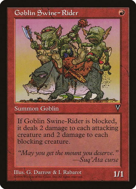 Goblin Swine-Rider - Visions Magic: The Gathering trading card