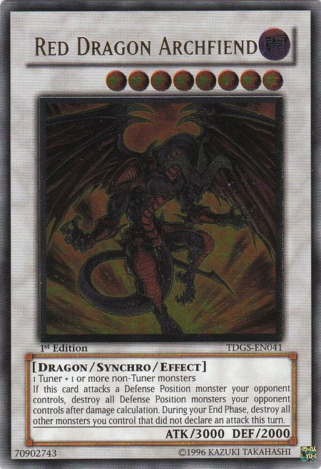 Red Dragon Archfiend (UTR) trading card from The Duelist Genesis Red Dragon Archfiend (UTR) - The Duelist Genesis YuGiOh trading card