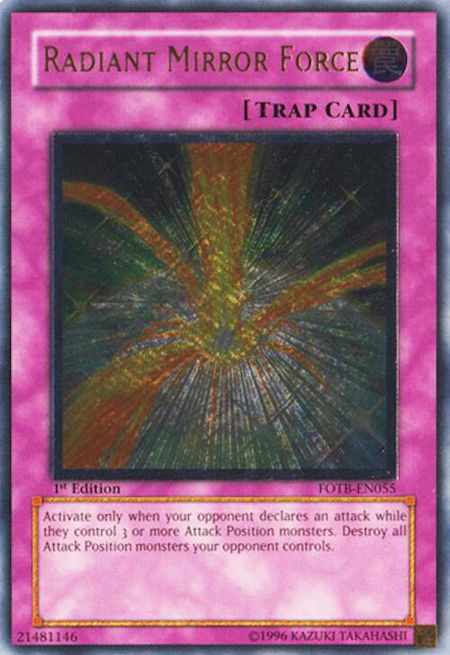 Radiant Mirror Force (UTR) trading card from Force of the Breaker Radiant Mirror Force (UTR) - Force of the Breaker YuGiOh trading card